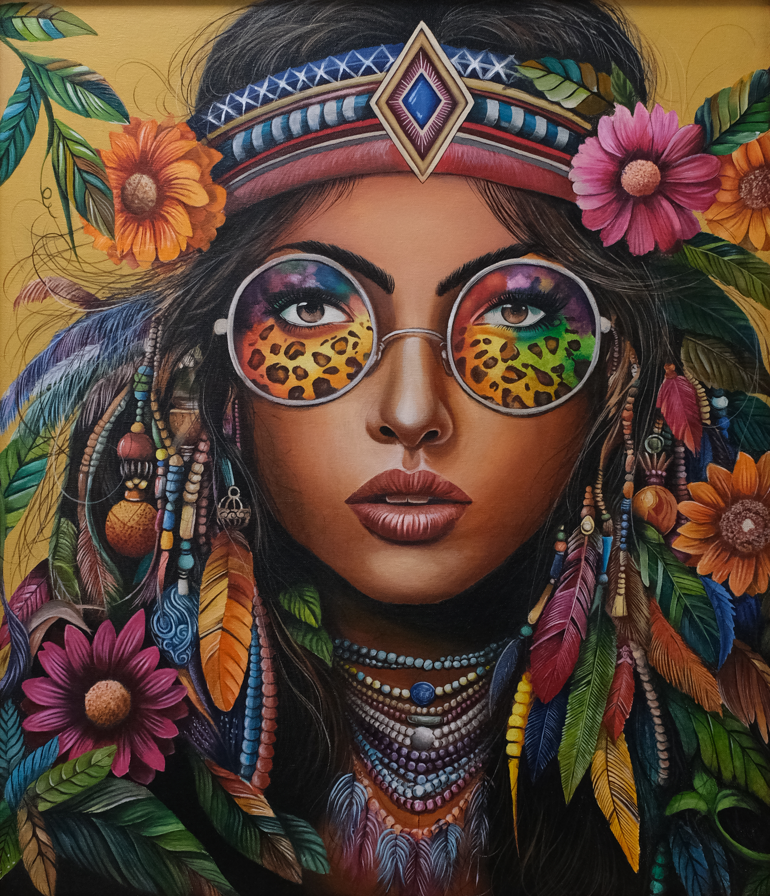 Floral Muse – Acrylic Canvas Portrait | Luxury Wall Art – Areeti