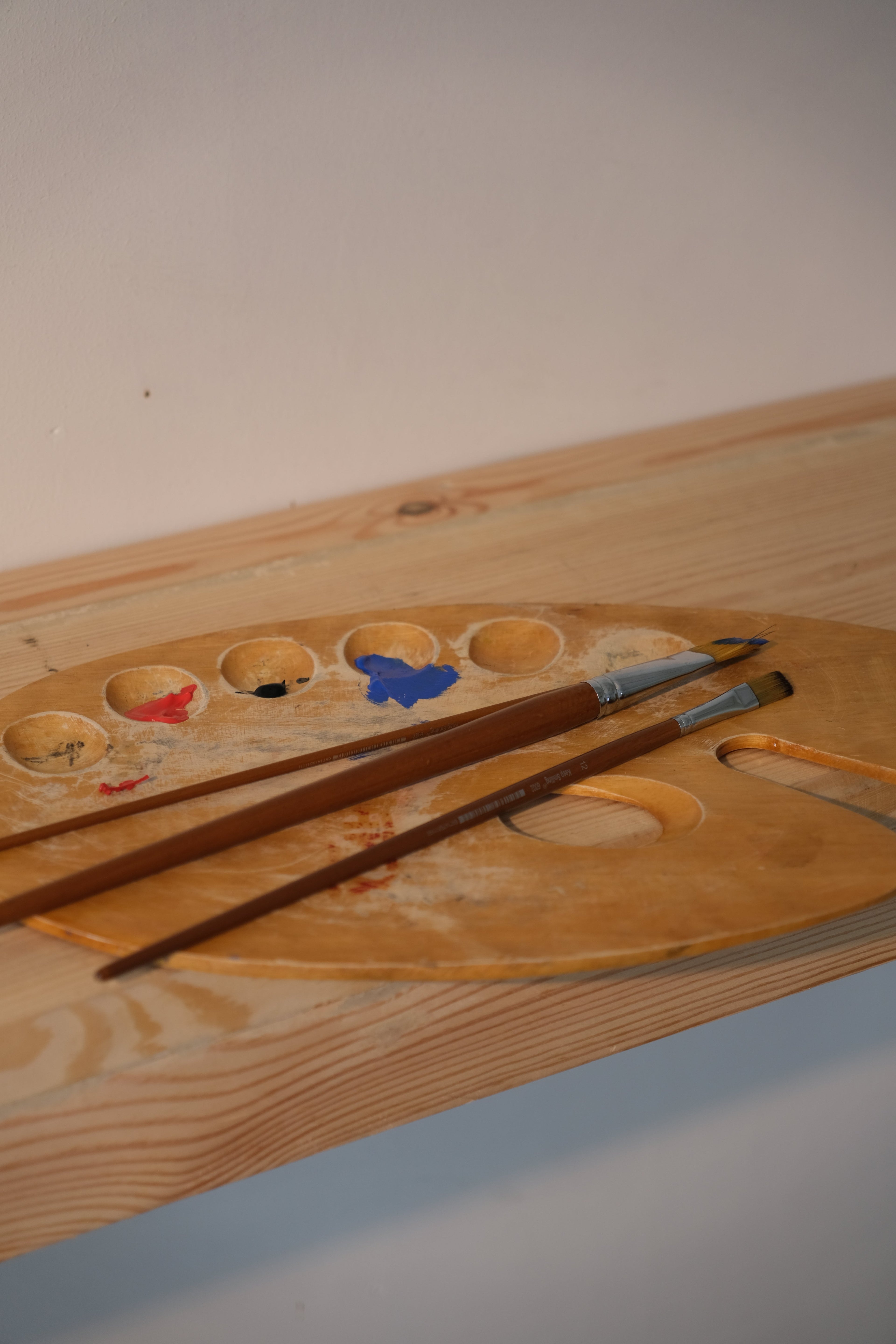 Paint Brushes and Paint Mixing Board