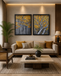 Intertwined | Autumn Forest Acrylic Paintings | Set of 2
