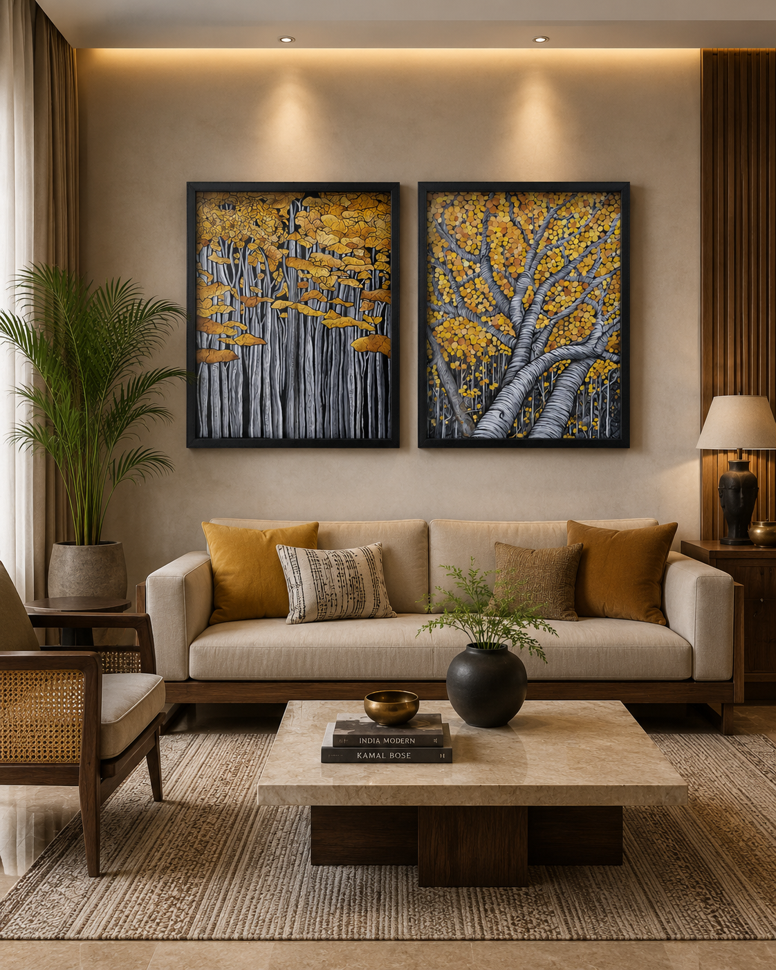 Intertwined | Autumn Forest Acrylic Paintings | Set of 2