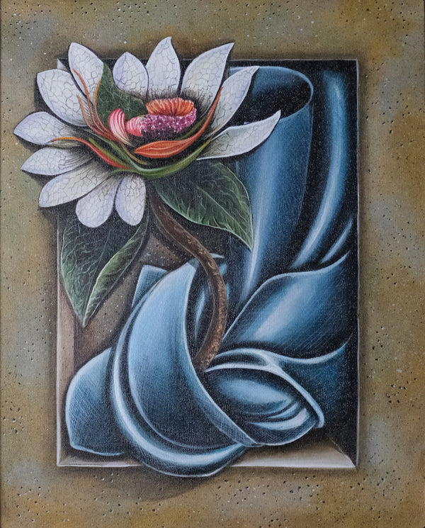 Peony (White – Left Composition)