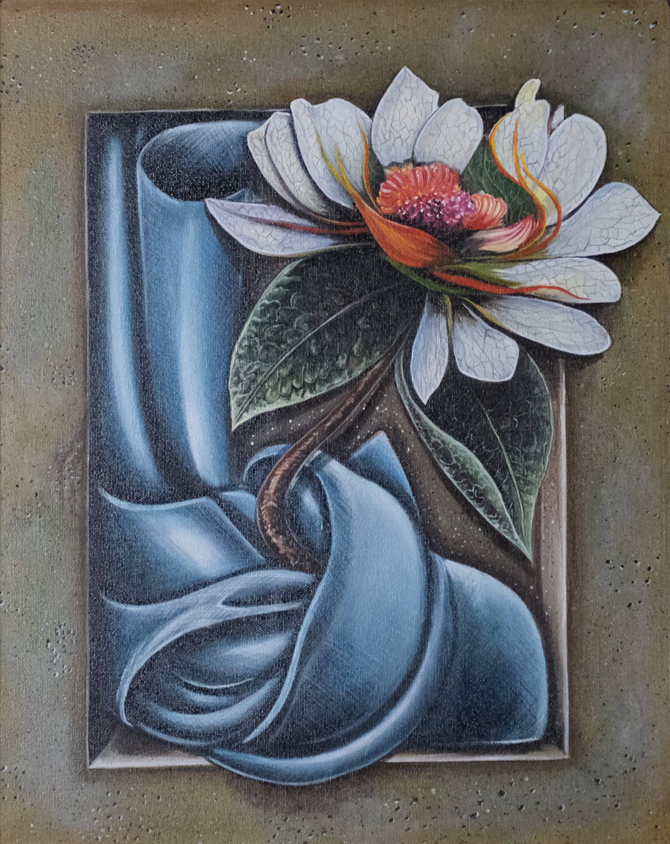 Peony (White – Right Composition)