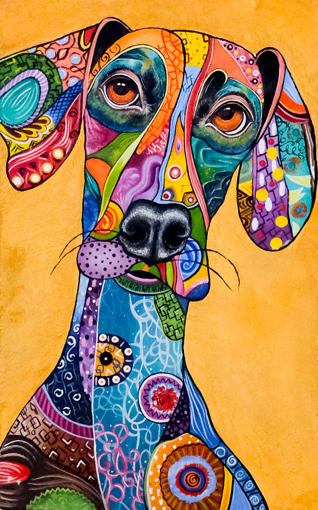 アート・デザイン・音楽 BLAME IT ON THE DOG 55/100 Polka Dot Dog – II | Colorful Abstract Dog Wall Art | Areeti Studio