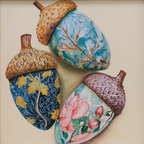 Flora | Botanical Acorn Acrylic Painting