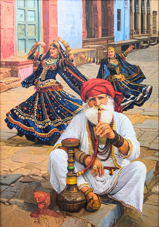 Ghoomar of Marwar | Traditional Rajasthani Folk Dance Oil Painting