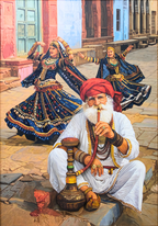 Ghoomar of Marwar | Traditional Rajasthani Folk Dance Oil Painting
