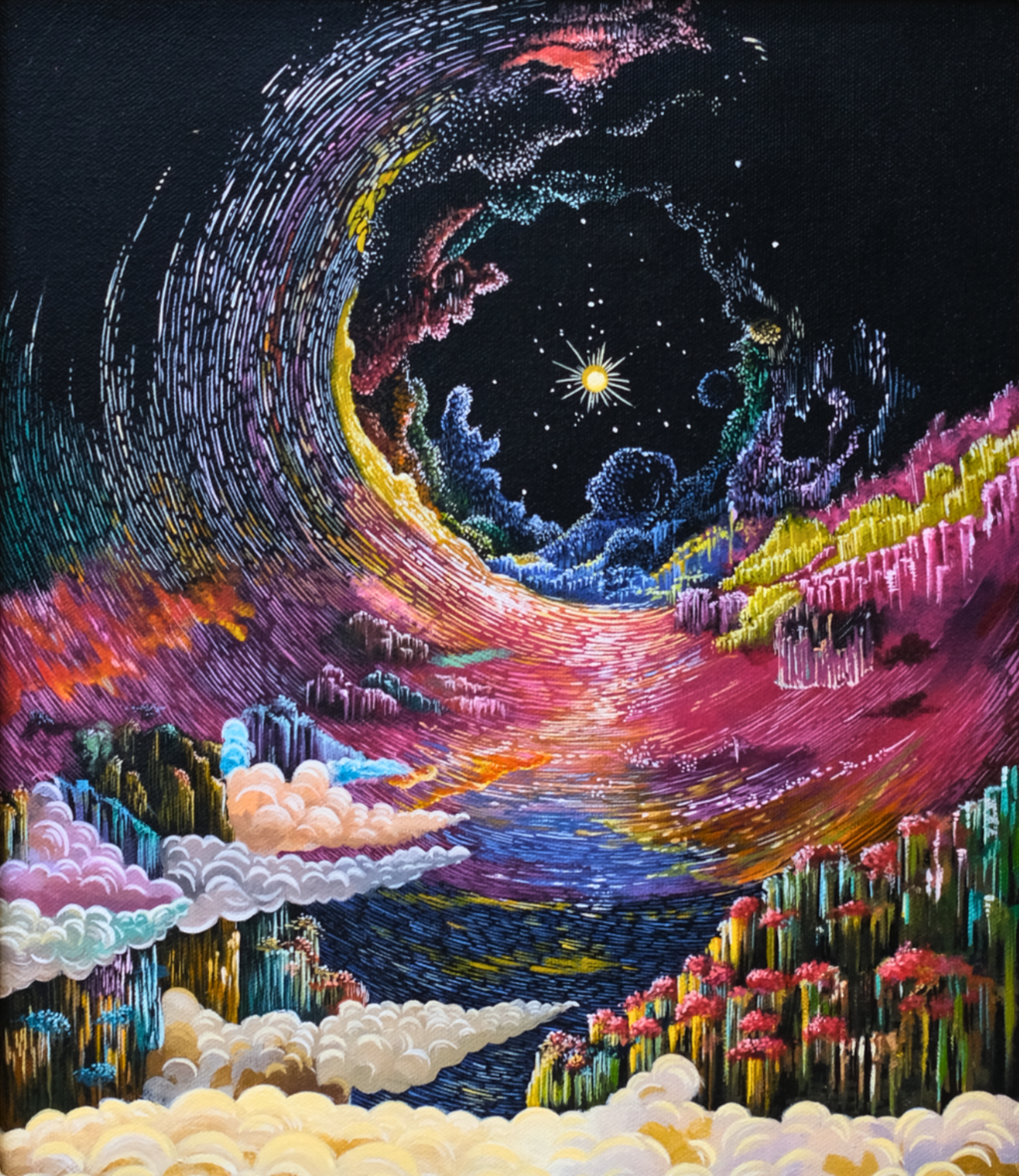 Moonlit | Contemporary Abstract Landscape Acrylic Painting