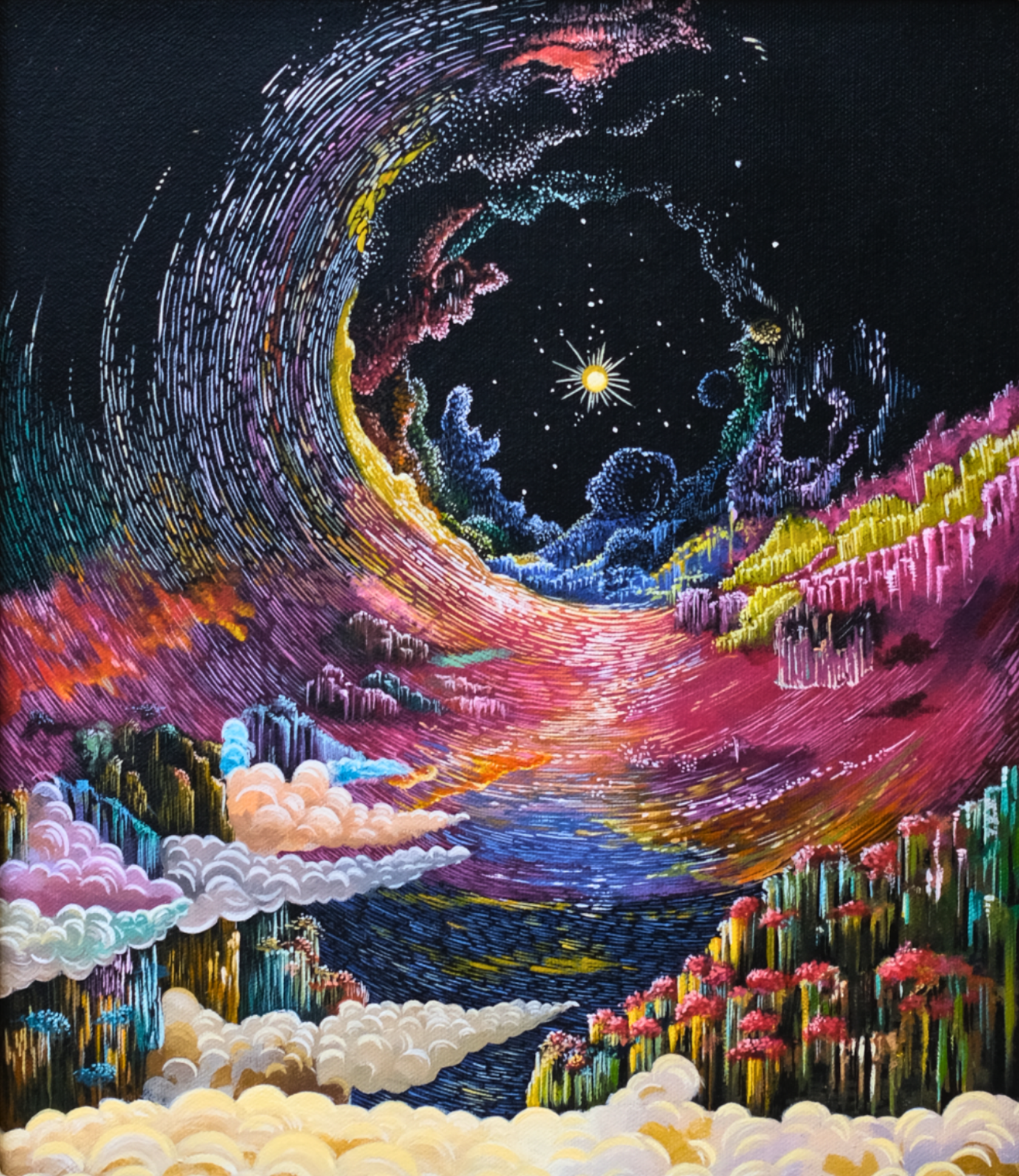 Moonlit | Contemporary Abstract Landscape Acrylic Painting