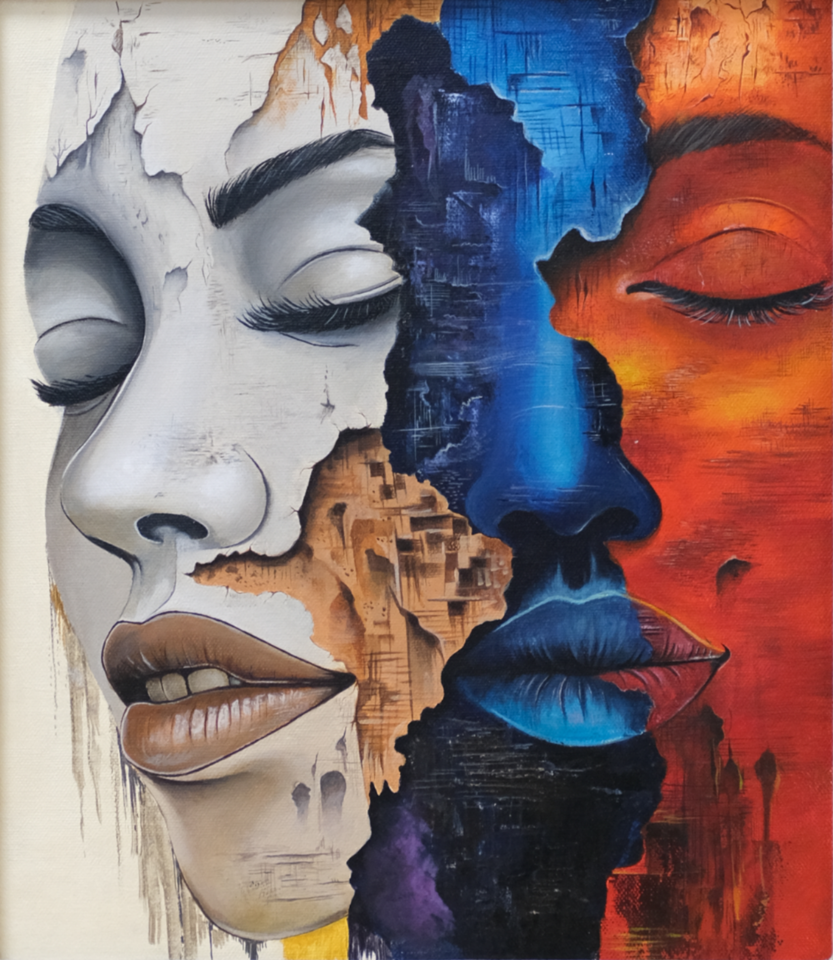 Unfiltered | Contemporary Abstract Portrait Acrylic Painting